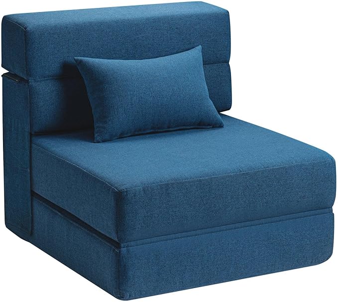 Folding Sofa Bed with Pillow- Convertible Chair Floor Couch & Sleeping Mattress by SUYOLS