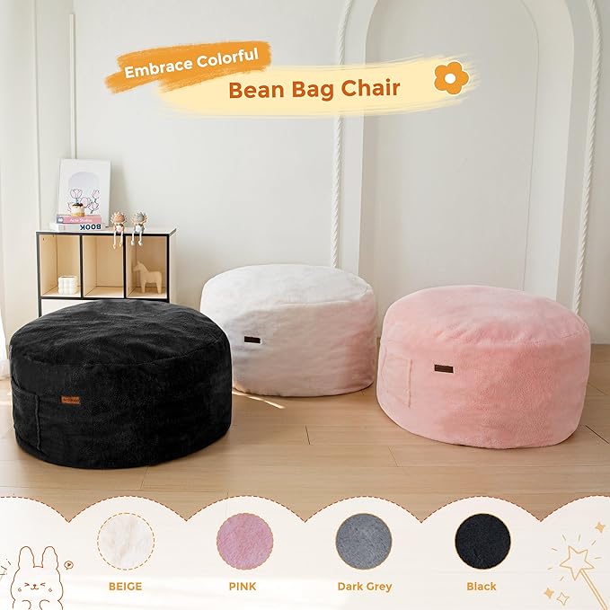 MAXYOYO Kids Bean Bag Chair, Stuffed Faux Fur Bean Bag - Image 5