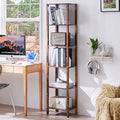 66in Tall Bookshelf 6-Tier Small Narrow Bookcase, Skinny Book Shelf by YUFAM