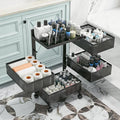 Bathroom Rotating Storage Cart No Assembly Required 4-Tier Metal Sturdy Fruit by xinyourui