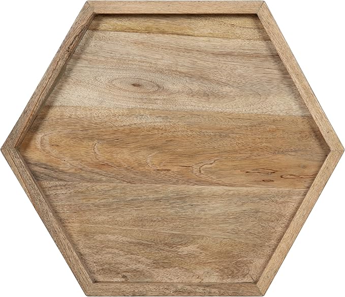 Kate and Laurel Kashvi Modern Hexagon Side Table; 17 x 15 x 20 Natural Wood and - Image 6