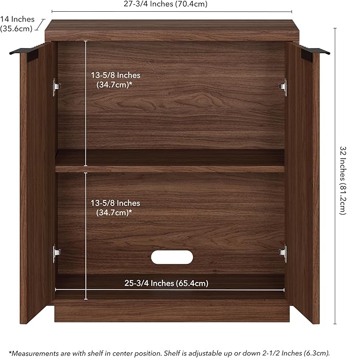 Henn&Hart 28" Wide Rectangular Accent Cabinet in Satin Walnut, - Image 10