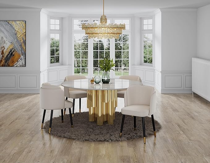 Manhattan Comfort Zephyr Modern Velvet Dining Chair, Solid Wood Frame - Image 4
