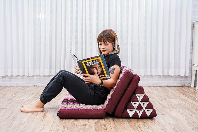 Leewadee 3-Fold Mat XXL with Triangle Cushion – Firm TV Pillow, Foldable - Image 4