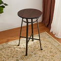 Glitzhome 41.25" H Rustic Steel Bar Table Round Solid Elm Wood Top Dining Room by Glitzhome
