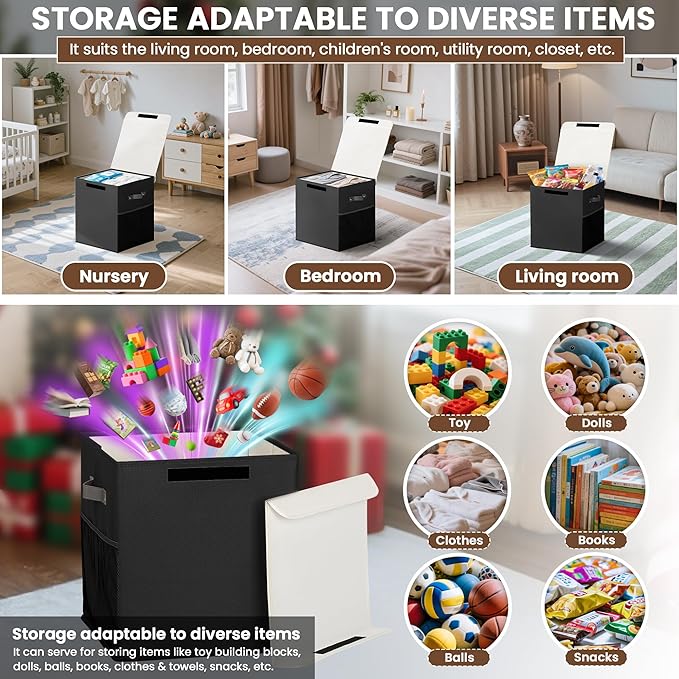40L Large Toy Storage Box with Lid, Large Toy Box Chest - Image 6