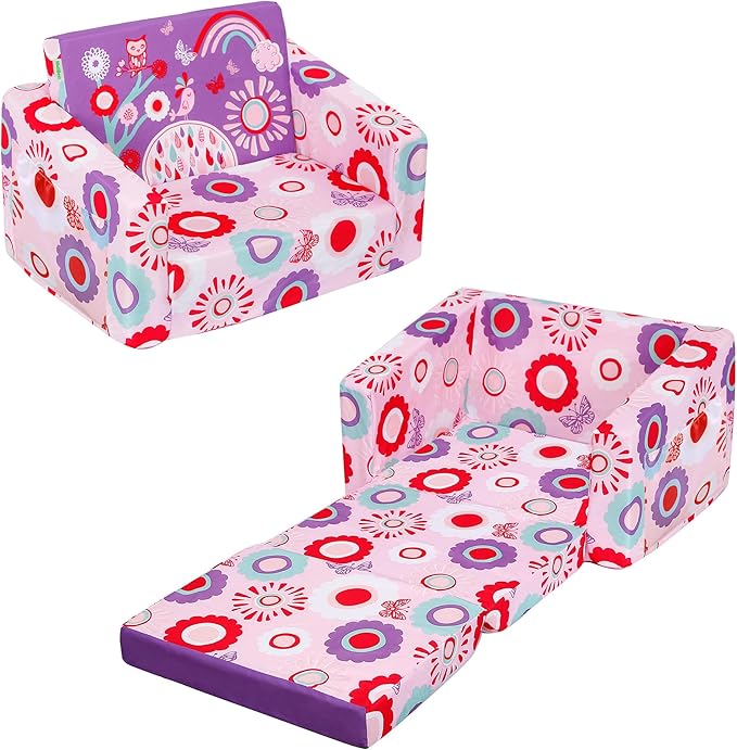 MallBest Kids Sofas Children's Sofa Bed Baby's Upholstered Couch Sleepover by MallBest