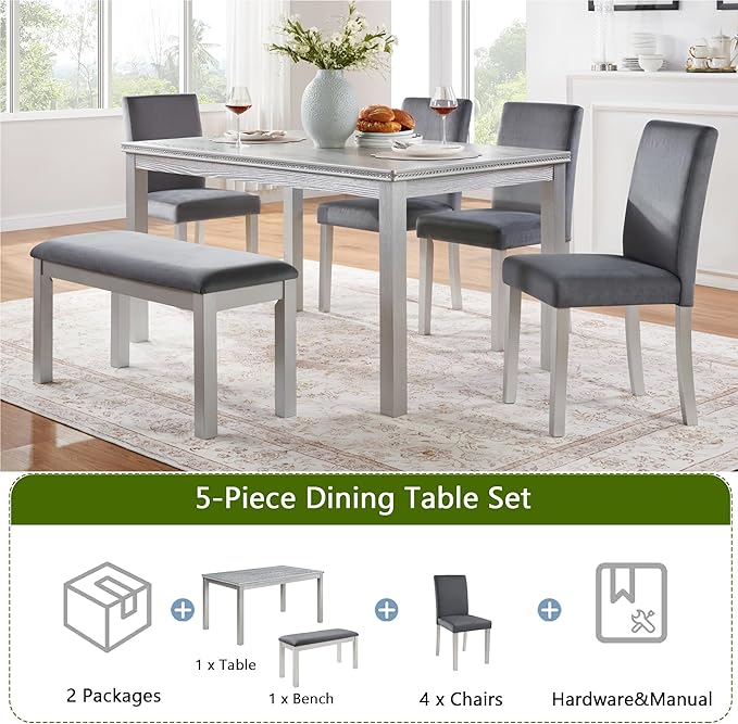KEIKI 6-Piece Standard Height Dining Table Set - Image 5