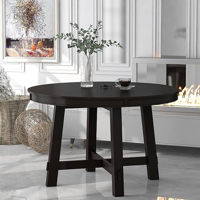 Farmhouse Style Expandable Round to Oval Dining Table - Image 3
