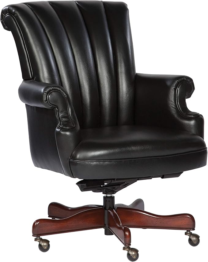Hekman Furniture Executive Leather Chair Black Color, Highly Supportive Back by Hekman