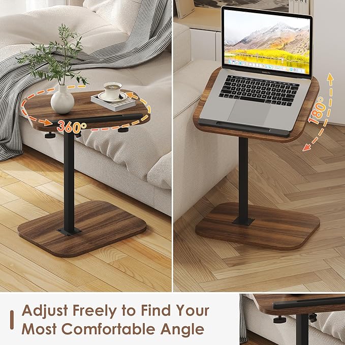 Sofa Couch Arm Table Tv Tray Small Bed Stand C Shaped Side End Tables - Image 3