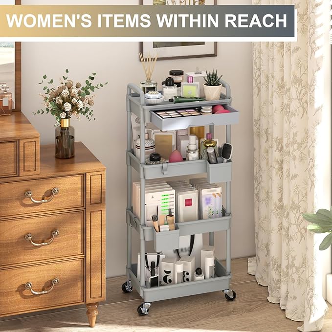 Goovilla 4 Tier Rolling Utility Cart Organizer - Image 5