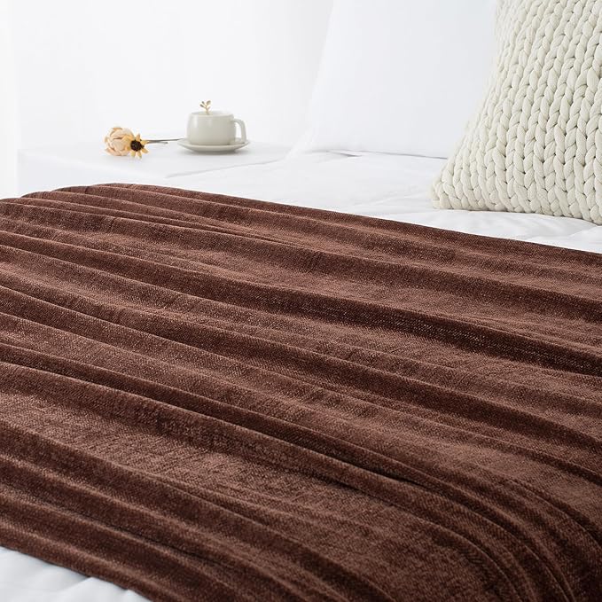 Chenille Throw Blanket for Couch 60"X 80" Twin, Soft Cozy Throws - Image 9