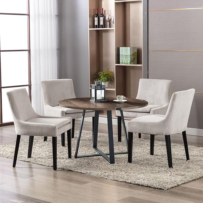COLAMY Modern Dining Chairs Set of 2, Upholstered Corduroy Accent Side Leisure - Image 8