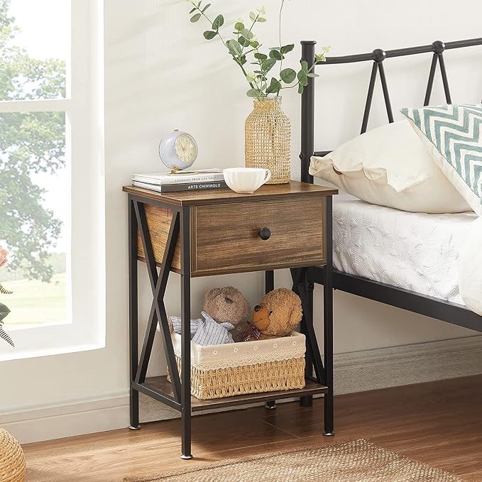 VECELO Nightstands Set of 2, Modern Bedside End Tables, Night Stands - Image 2