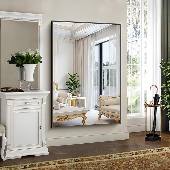 YIROMAN Bathroom Mirror 60"x40", Large Matte Black Bathroom Mirror - Image 5