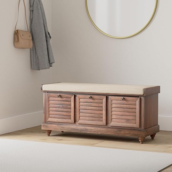 OSP Home Furnishings Dover Coastal Lift-Top Storage Bench - Image 2