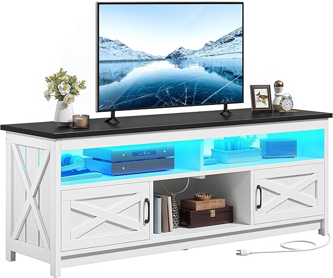 YITAHOME Farmhouse TV Stand for 65/75 Inch Television, LED Entertainment Center - Image 9