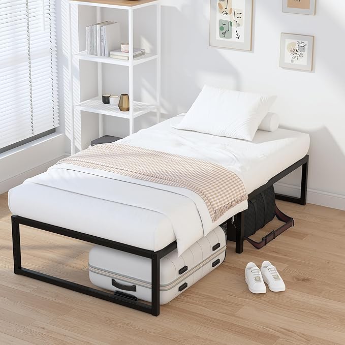 EMODA 14 Inch Narrow Twin Bed Frame 30x75, Heavy Duty Metal Platform No Box - Image 6