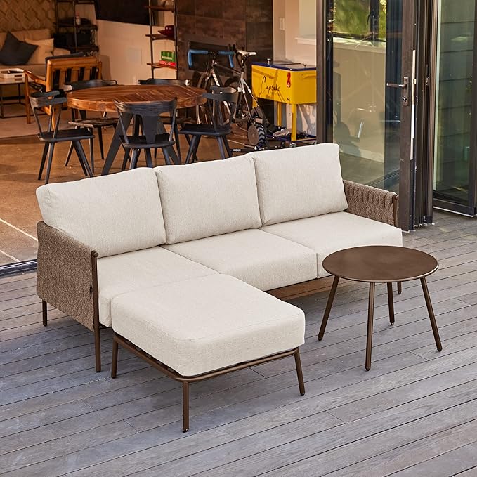 EAST OAK 3-Piece Patio Furniture Set | Life Chatter 4-Seat Outdoor Furniture | by EASTOAK