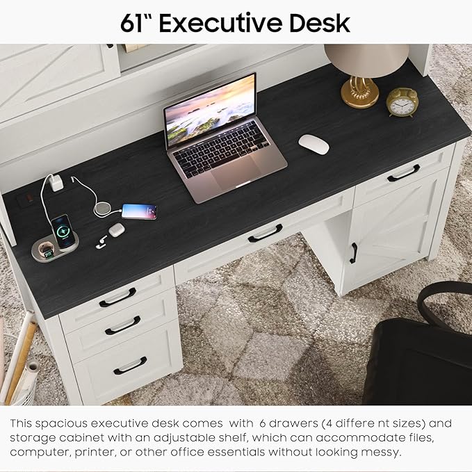 67''H Farmhouse Executive Desk - Image 3