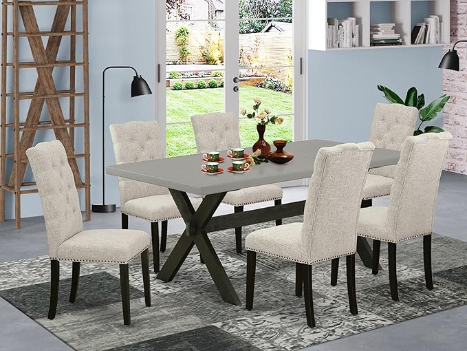 East West Furniture X697EL635-7 7 Piece Dining Room Furniture Set Consist of a by EastWestFurniture