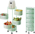 JAQ Rotating Fruit Basket, 5-Tier Metal Sturdy Kitchen Storage Rack Shelf Carts by JAQ-BuyNow
