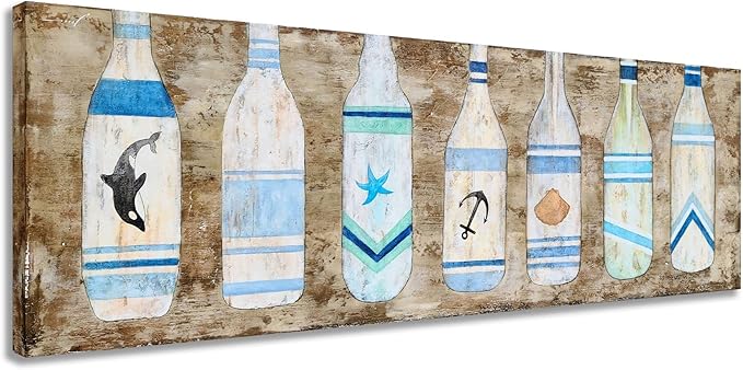Yihui Arts Drift Bottle Canvas Wall Art by YihuiArts