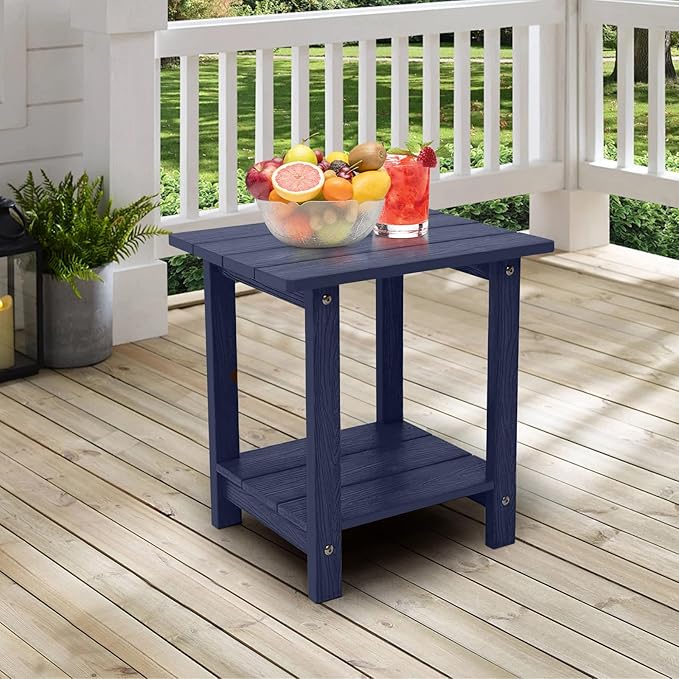 Melucivi Weather Resistant Outdoor Side Table, Double Small Adirondack Side - Image 2