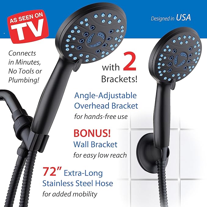 AquaCare High Pressure 8-mode Handheld Shower Head - Image 8