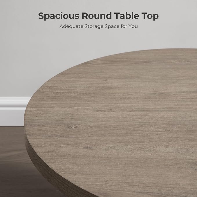 SICOTAS Round Coffee Table for Living Room, Modern Fluted Circle Center Coffee - Image 5