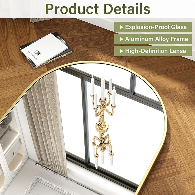 32"x48" Arched Bathroom Mirror - Image 4