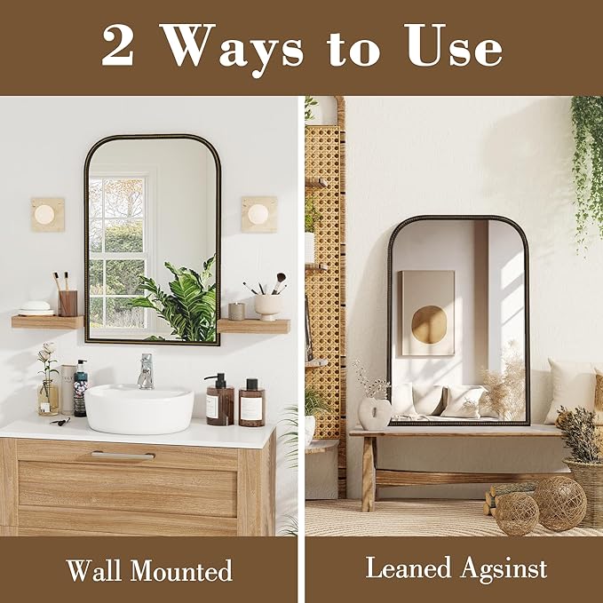 Axeman 32x48 Rounded Rectangular Wall Mirror, Decorative Bathroom Mirror - Image 4