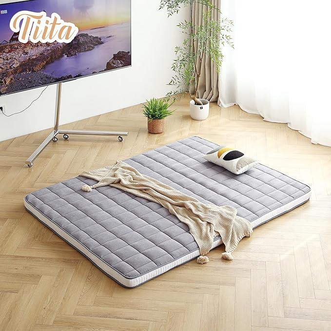 Tiita Futon Mattress 4” Thick Folding Roll Up Sleeping Pad - Image 7