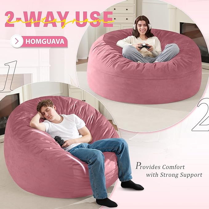Homguava 5 FT Bean Bag Chair: 5' Bean Bags - Image 6