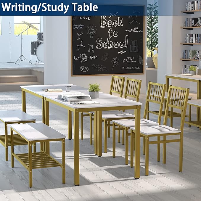 Teraves Dining Table Set for 4/Computer Desk, Kitchen Table - Image 5