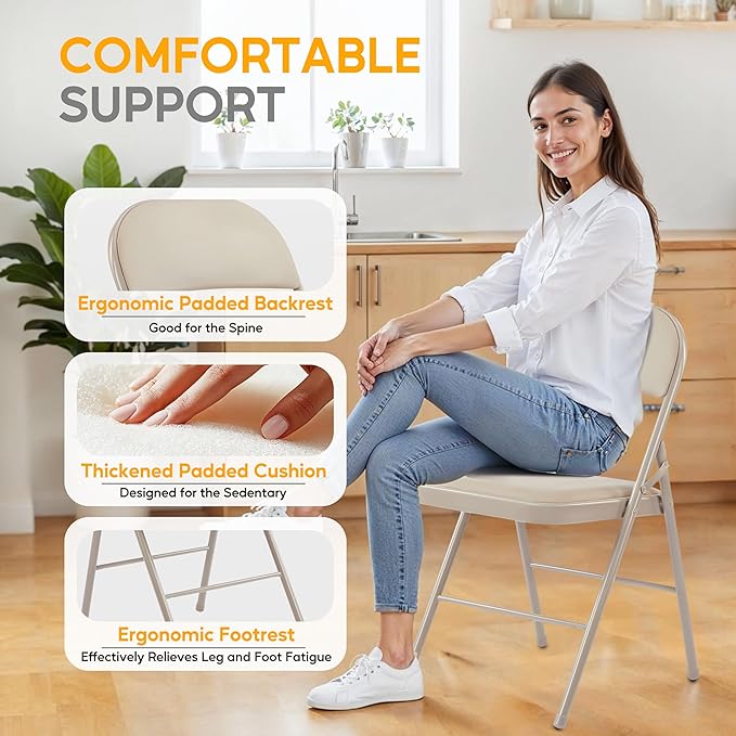 HealSmart 4 Pcs Folding Chairs - Image 4