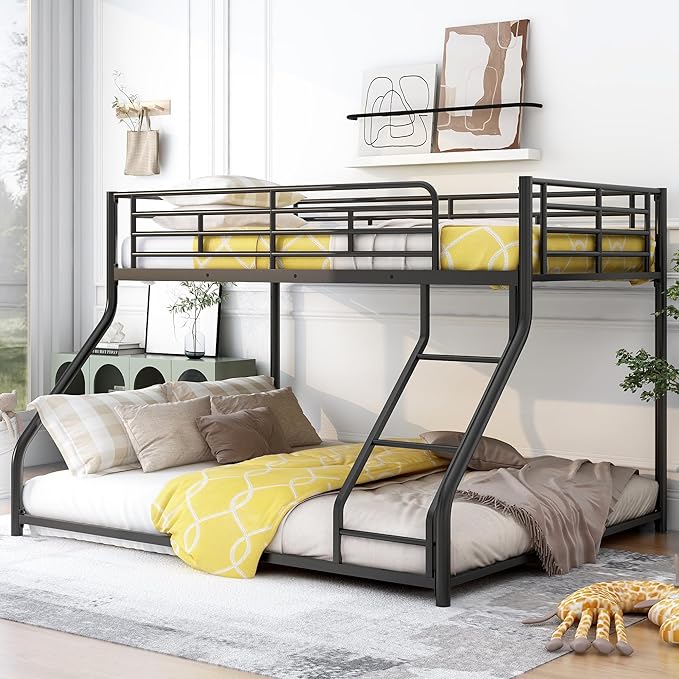 Twin XL Over Queen Metal Floor Bunk Bed by Unknown