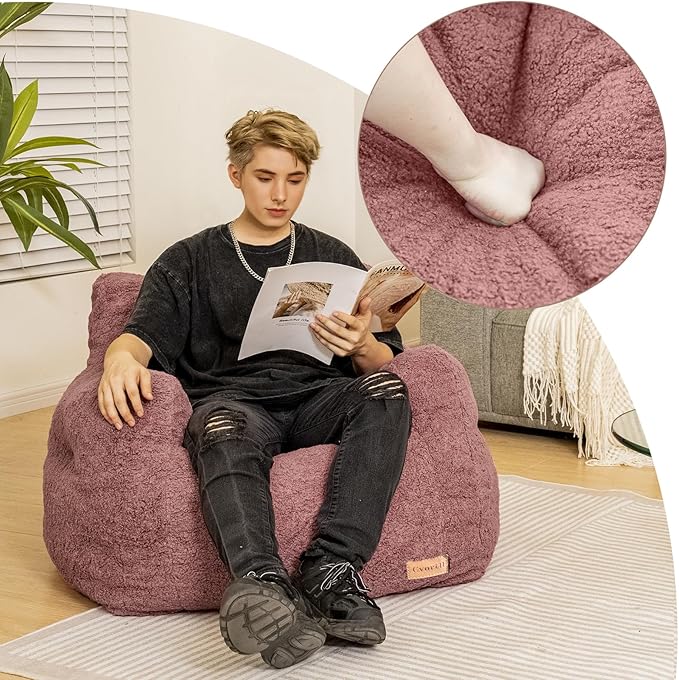 Bean Bag Chair with Filler, Bean Bag Sofa with Tufted Soft Stuffed Filling - Image 8