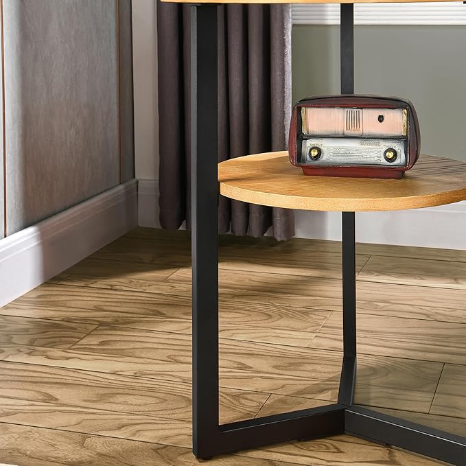 LEEMTORIG Round Side Table, High End Table Nightstand - Image 8