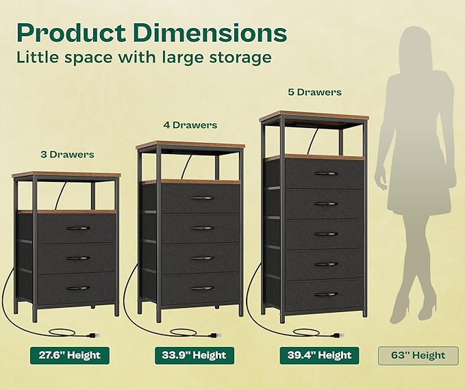 Huuger 5 Drawers Tall Dresser - Image 4