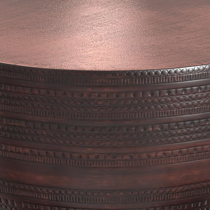 SIMPLIHOME Johnsen 30-inch Wide Metal Drum Coffee Table in Oil Rubbed Bronze - Image 8
