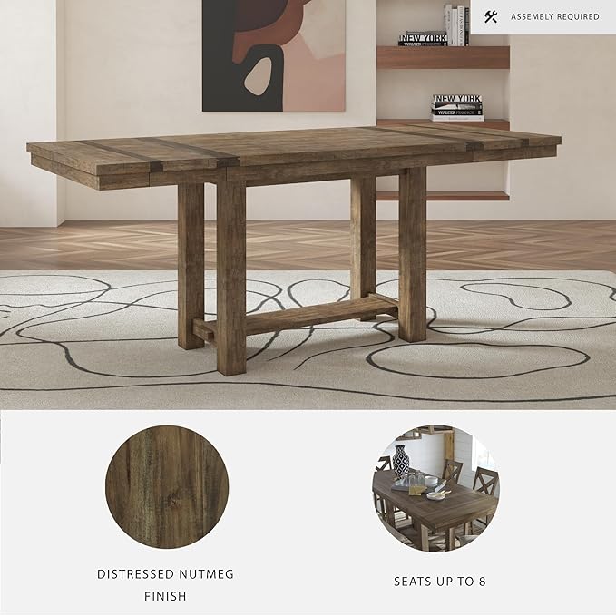 Signature Design by Ashley Moriville Rustic Farmhouse 36" Counter Height Dining - Image 3