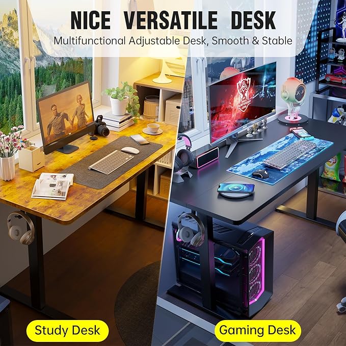 Veken 55 Inch Large Electric Standing Desk, 4 Memory Heights Adjustable - Image 9