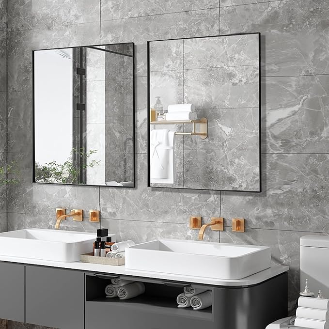 24x40 Inch Black Bathroom Mirror - Image 3