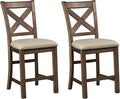 Signature Design by Ashley Moriville Rustic Farmhouse 24.5" Upholstered Barstool by SignatureDesignbyAshley
