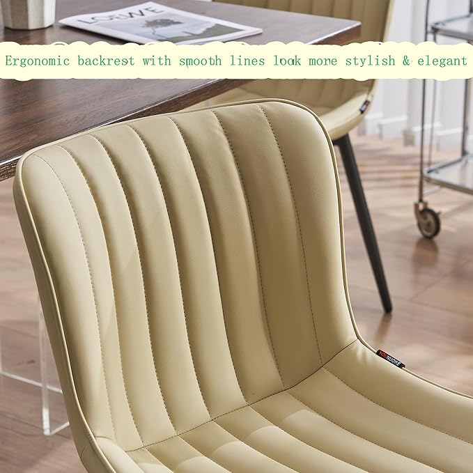 YOUNUOKE Mid-Century Modern Dining Chairs Set of 2, Armless Accent Chair - Image 6