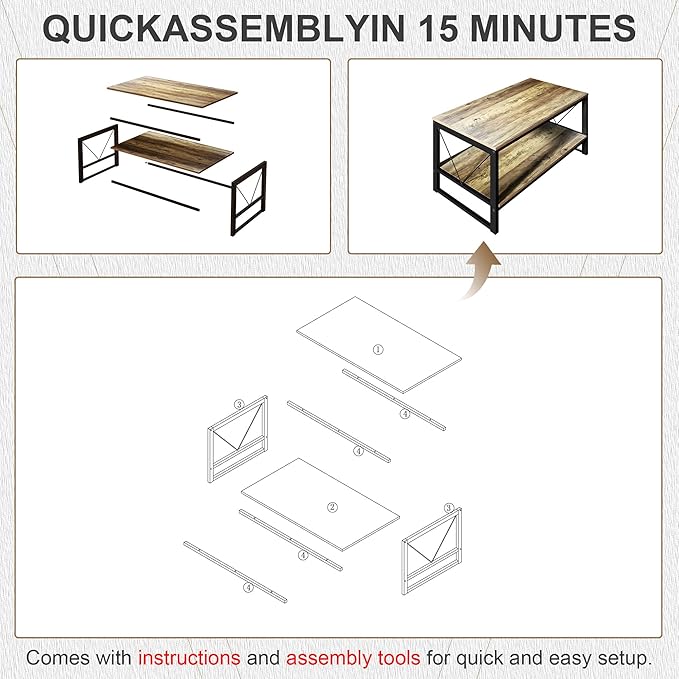 Rectangle Coffee Table Tea Table - Image 5