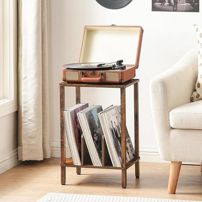 HOOBRO Record Player Stand, 2-Tier End Table, Vinyl Record Turntable Stand - Image 4