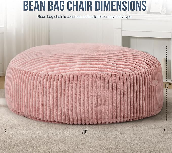 Hobestluk 6ft Bean Bag Chairs for Adults Large Beanbag Chair - Image 2